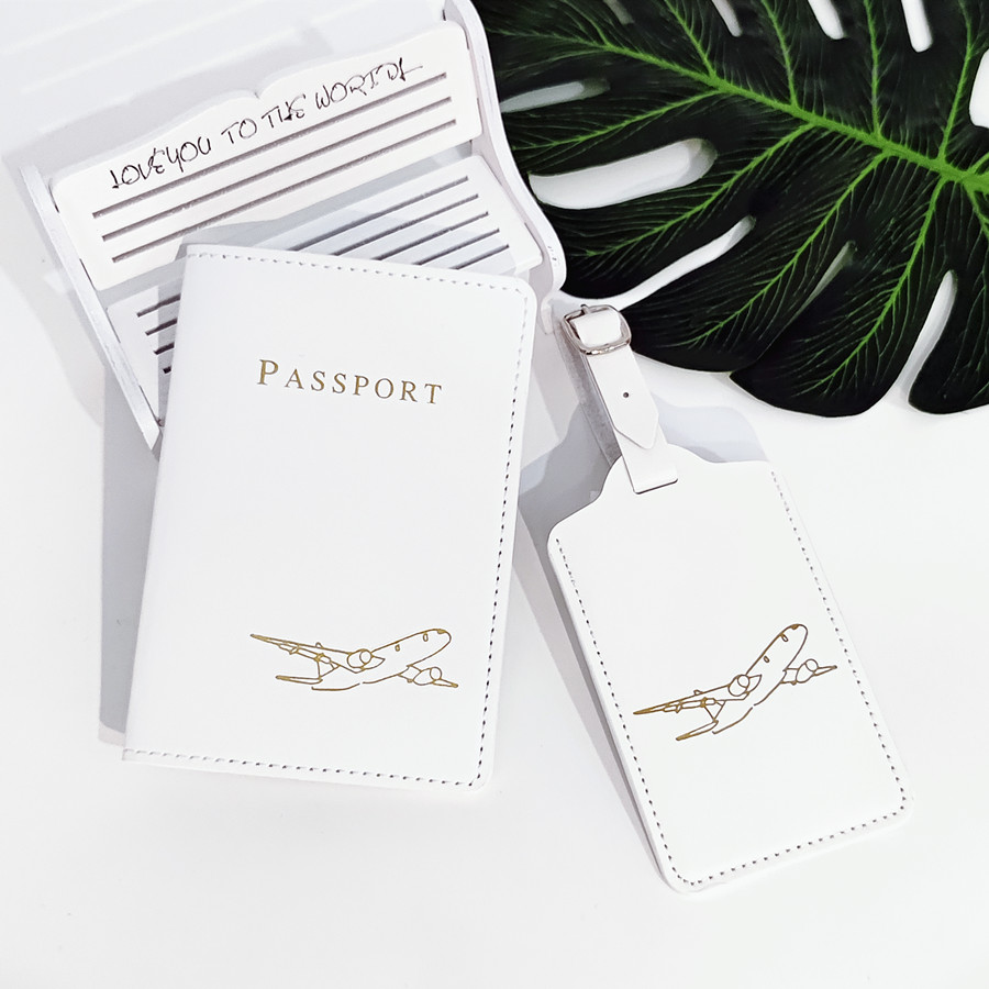 Travel Accessories On Plane - Set di 2 Pezzi: Porta Passaporto