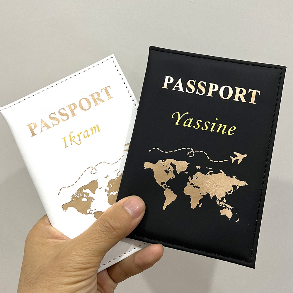 Travel Accessories On Plane - Nuovo simpatico copertina per passaporto personalizzata