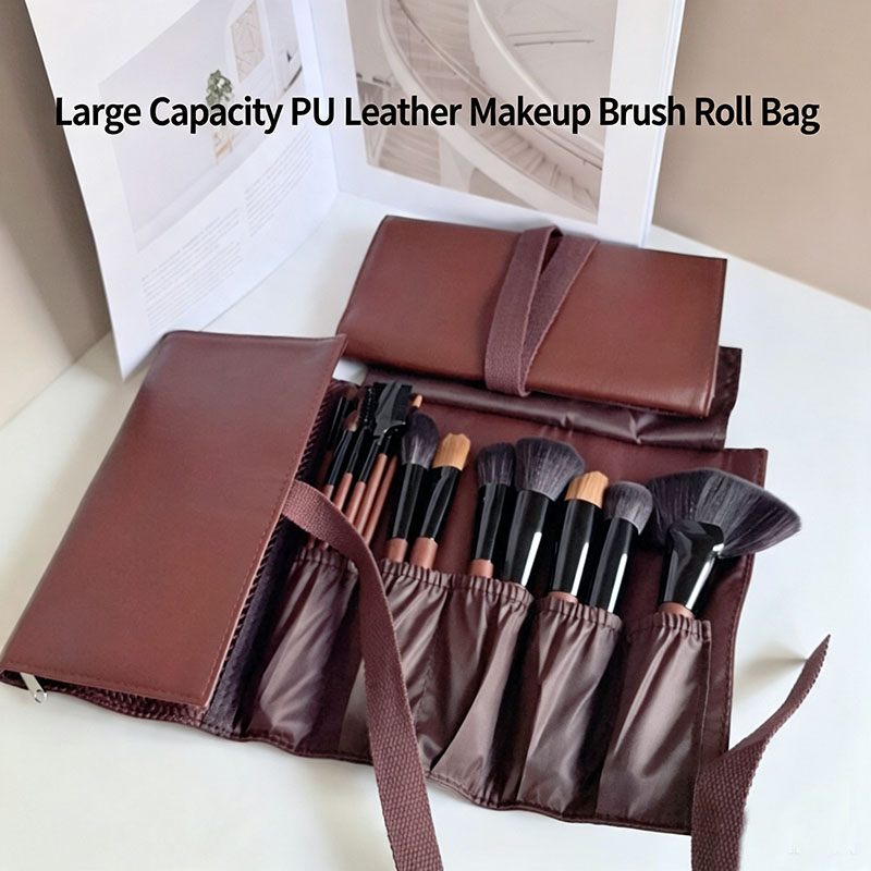Travel Accessories Organizer Bag - Borsa Porta Pennelli Trucco in Pelle