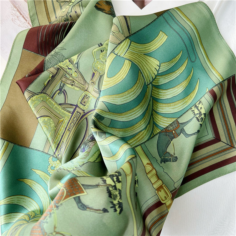 Travel Hair Accessories - Foulard in Seta Verde 65CM, Sciarpa